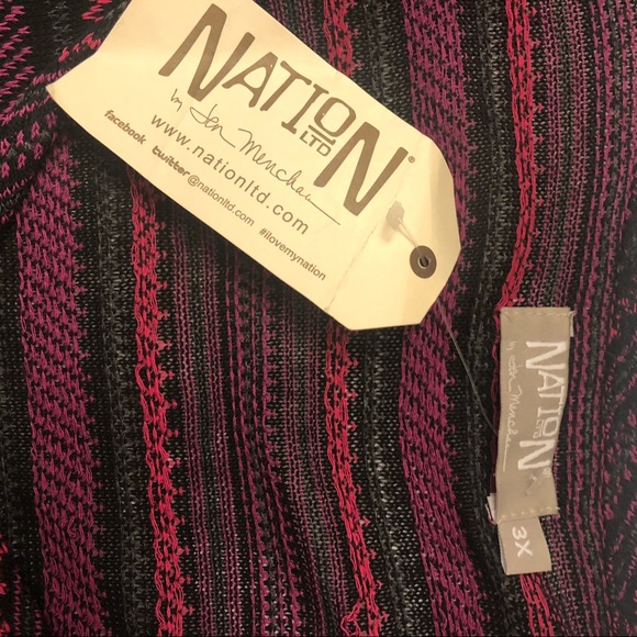 Nation LTD Striped Knit Sweater Shell 3X NWT - Picture 2 of 8